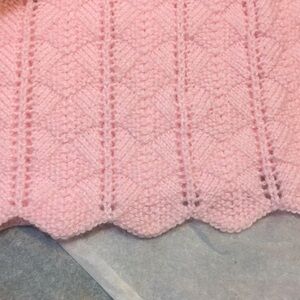 Stunning hand knitted crochet baby blanket